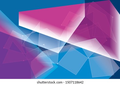 Abstract Geometric Colorful Background. High Saturated. Gradients Different Geometrical Shapes