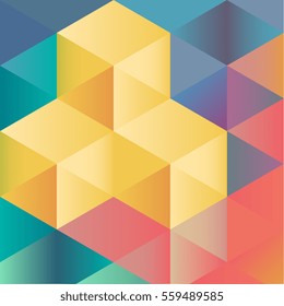 abstract geometric colorful background from isometric cubes. eps10 vector for your design