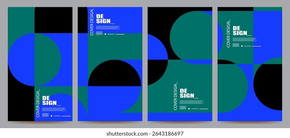 abstract geometric colorful background set