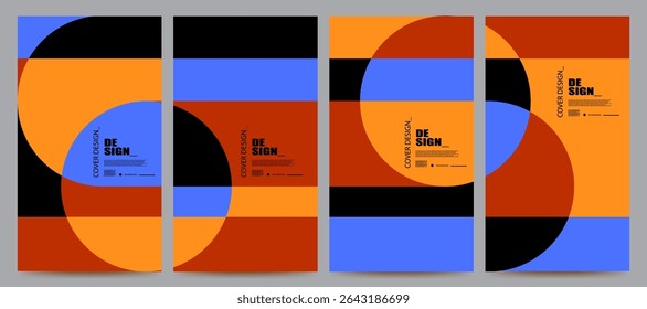 Conjunto de fondo colorido geométrico abstracto
