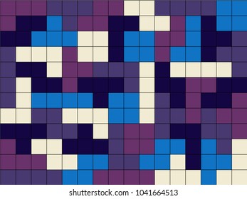 Abstract geometric colorful background, Tetris game, Brick pieces, Seamless pattern, Vector illustration.