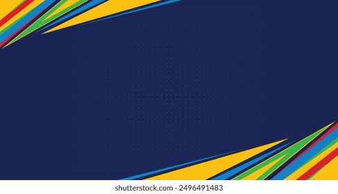 Abstract geometric colorful background with wave and basic shape. Background for international sport tournament in Paris France football basketball voleyball softball. Funny and professional backdrop.