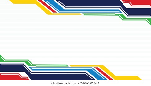 Fondo colorido geométrico Abstractas con onda y forma básica. Antecedentes del torneo deportivo internacional en París Francia baloncesto voleibol softbol. Fondo divertido y profesional.