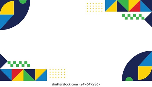 Abstract geometric colorful background with wave and basic shape. Background for international sport tournament in Paris France football basketball voleyball softball. Funny and professional backdrop.
