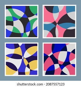 Resumen De Antecedentes Geométricos Coloridos. Diseño de vectores. Composición de Bauhaus.