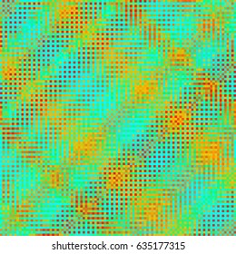 Abstract geometric colorful checkered background. Mosaic tiles of colorful geometric pattern. Stylish check design template for cover, print, banner, card, label. Vector mosaic frame background.