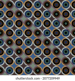 Abstract geometric colorful circle pattern. Black, red, yellow, green and blue geometric shape.