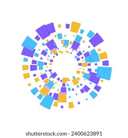 Abstract geometric colorful circular background element. Circular frame background