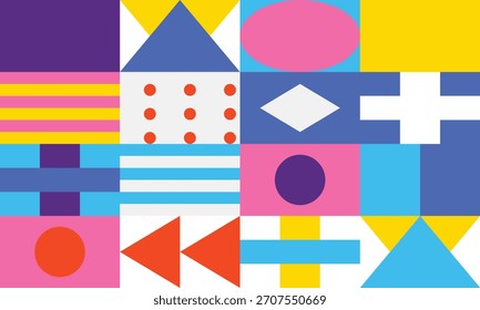 Abstract geometric colorful composition background