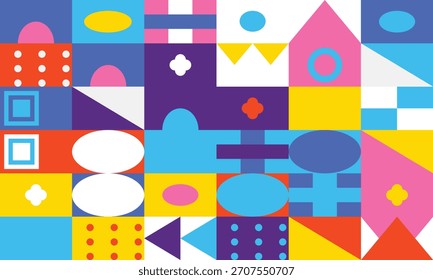 Abstract geometric colorful composition background