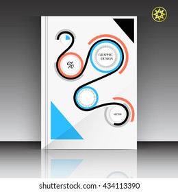 Abstract geometric colorful creative design vector. Creative minimalistic composition A4 for printable art catalog, notebook, poster or banner. Art printable design for brochure or report.