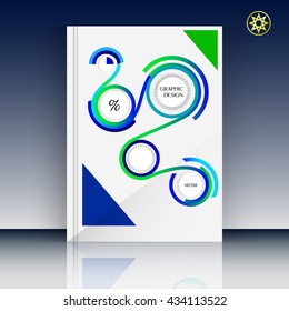 Abstract geometric colorful creative design vector. Creative minimalistic composition A4 for printable art catalog, notebook, poster or banner. Art printable design for brochure or report.