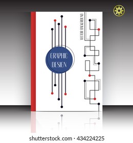 Abstract geometric colorful creative design vector. Creative minimalistic composition A4 for printable art catalog, notebook, poster or banner. Art printable design for brochure or report.