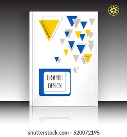 Abstract geometric colorful creative design vector. Creative minimalistic abstract composition A4 for printable art catalog, notebook, poster or banner. Art printable design brochure or report.