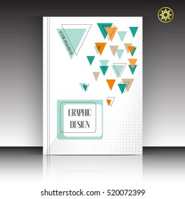 Abstract geometric colorful creative design vector. Creative minimalistic abstract composition A4 for printable art catalog, notebook, poster or banner. Art printable design brochure or report.