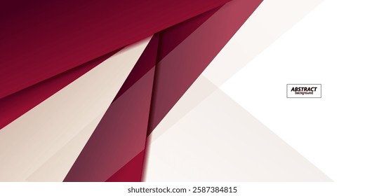 Abstract geometric colorful dark red square pattern background with simple triangle shapes and overlapping shadows. Colorful trendy 3D design. Cool and modern with paper cut concept. Vector Eps10