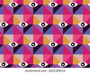 Abstract geometric colorful doodle triangle-shape background Pattern