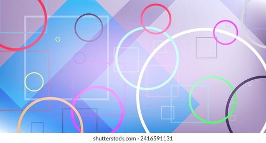 Abstract geometric colorful dynamic shapes on the lightened background.