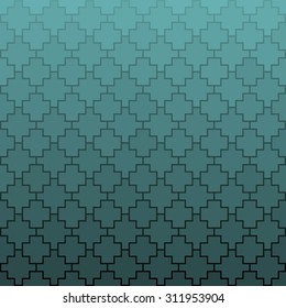 Abstract geometric colorful ethnic background in emerald colors