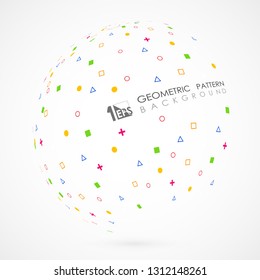 Abstract geometric colorful global connection with white background. You can use for ad, poster, cover design, artwork, print. vector eps10