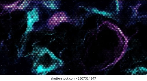 Abstract geometric colorful graphic design print honeycomb pattern universe. Vector illustration.