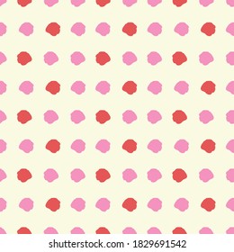 Abstract geometric colorful irregular dot pattern. Pastel hand drawn striped design. Vector geometric pastel dotted line pattern. Irregular spot in alignment on cream colored background. Simple