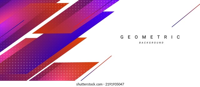 Abstract geometric colorful lines speed effect design on white background 