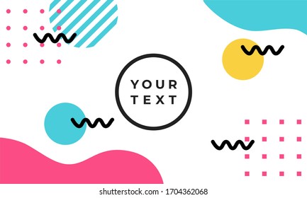 Abstract And Geometric Colorful Memphis Art Background for banner, bussines card, social media and etc