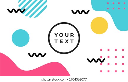 Abstract And Geometric Colorful Memphis Art Background for banner, bussines card, social media and etc