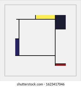 Abstract geometric colorful Mondrian style pattern