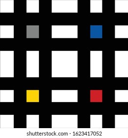Abstract geometric colorful Mondrian style pattern