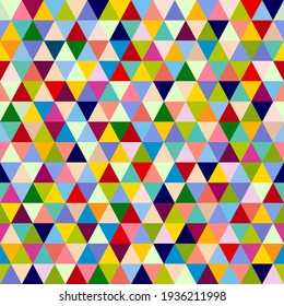 Motif abstrait géométrique coloré mosaïque harmonieux de triangles. Illustration vectorielle.