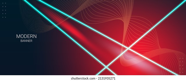 Abstrakte geometrische, bunte Neonmuster Linien Design Banner-Vektorgrafik