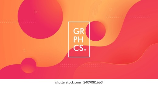 Abstract geometric colorful orange background with wavy fluid shapes with simple pattern. Bright orange background design. Cool and modern concept. Eps10 vector