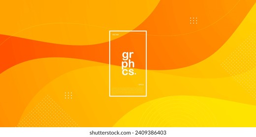 Abstract geometric colorful orange background with wavy fluid shapes with simple pattern. Bright orange background design. Cool and modern concept. Eps10 vector