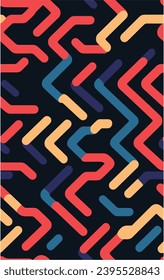 Abstraktes geometrisches bunter Muster. Helles ethnisches nahtloses Muster. Geometrische, abstrakte Formen, Muster, Pop-Art-Tapete. Digitales Papier.