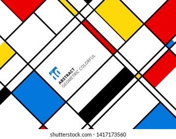 Abstract geometric colorful pattern for continuous replicate with lines on white background. Vector illustration