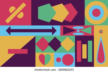 Resumen del patrón geométrico colorido. Patrón geométrico minimalista Diseño vectorial de colores brillantes creativos.