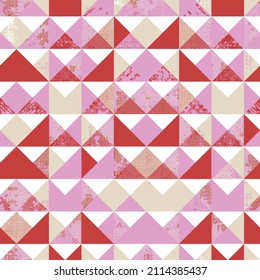 Abstract geometric colorful pattern for red background. Decorative backdrop can be used for wallpaper, pattern fills, web page background, surface textures.
