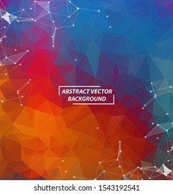 Abstract Geometric Colorful Polygonal background molecule and communication. Connected lines with dots. Concept of the science, chemistry, biology, medicine, technology.