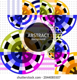Abstract Geometric Colorful Radial Circles Pattern