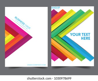 abstract geometric colorful report cover Business Book Cover Design Template in A4. Can be adapt to Brochure, Annual Report, Magazine, Poster, Corporate Presentation, Portfolio, Flyer, Banner, Website