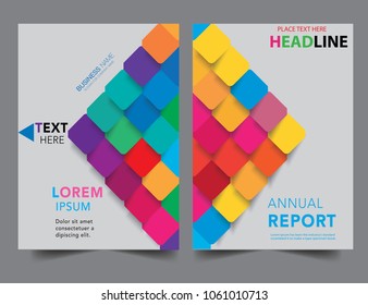 Abstract geometric colorful report cover Business Book Cover Design Template in A4. Can be adapt to Brochure, Annual Report, Magazine, Poster, Corporate Presentation, Portfolio, Flyer, Banner, Website