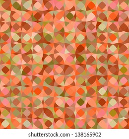 Abstract geometric colorful seamless pattern in orange, vector