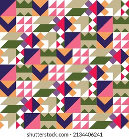 Abstract geometric colorful seamless pattern. Perfect for fabric, textile, wrapping paper and other decoration design.