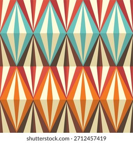 Modelo inconsútil colorido geométrico abstracto. Abstractas patrón geométrico retro sin fisuras con triángulos. Ilustración vectorial