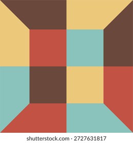 abstrato geométrico colorido padrão contínuo para fundo. Padrão vetorial contínuo com diamantes geométricos com pequenos acentos quadrados. Padrão geométrico abstrato sem emenda. Ilustração de Vetor. eps10