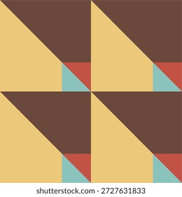 abstrakte geometrische bunte nahtlose Muster für Hintergrund. Nahtloses Vektormuster mit geometrischen Diamanten mit kleinen quadratischen Akzenten. Nahtloses abstraktes geometrisches Muster. Vektorgrafik. EPS10