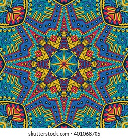 Abstract geometric colorful seamless pattern. doodle design background