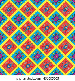 Abstract geometric colorful seamless pattern.